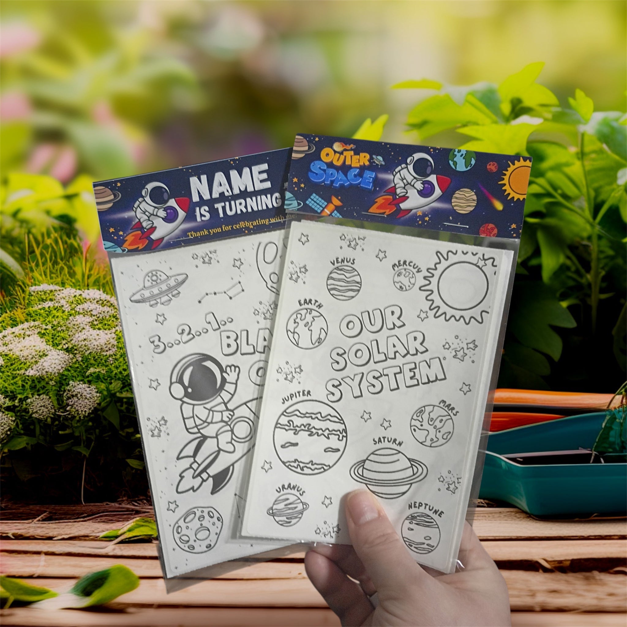 Space Theme Coloring Sticker Sheets | Party Favors