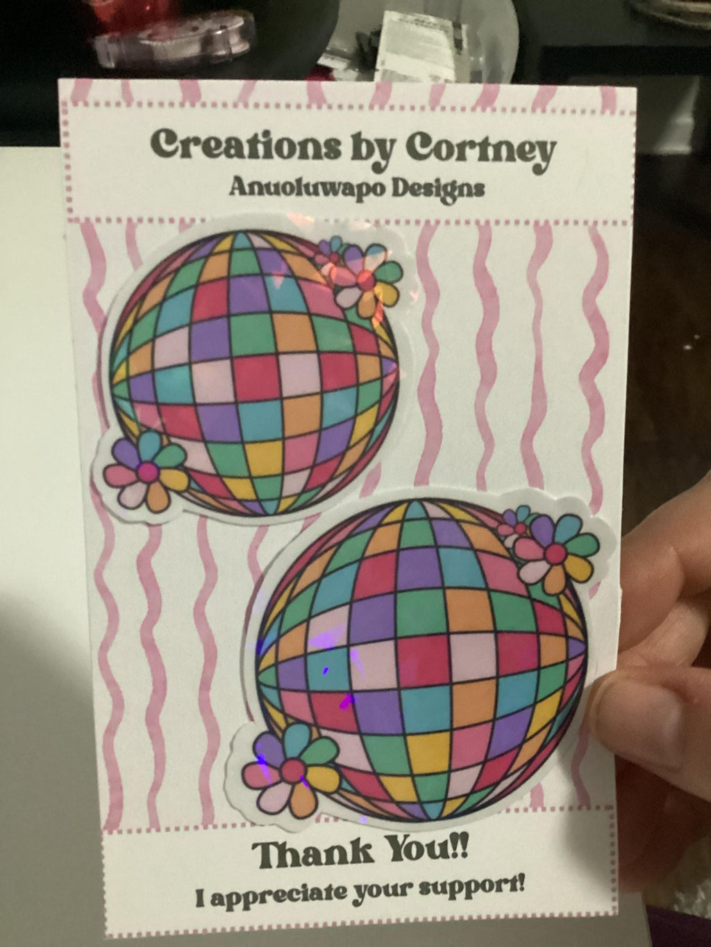 Holographic Disco Ball Glossy Sticker | Cute Aesthetic Decal