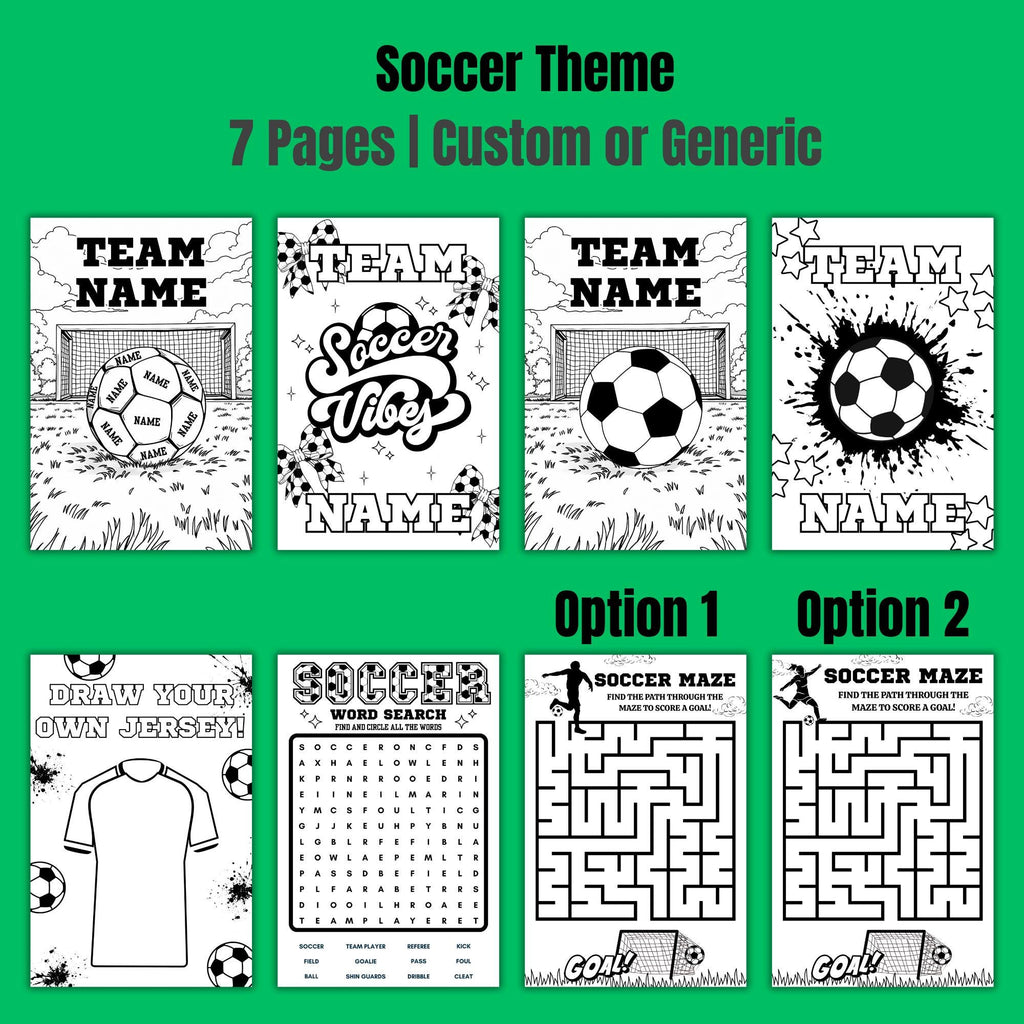 Personalized Soccer Birthday Coloring Sheets | Party Favors