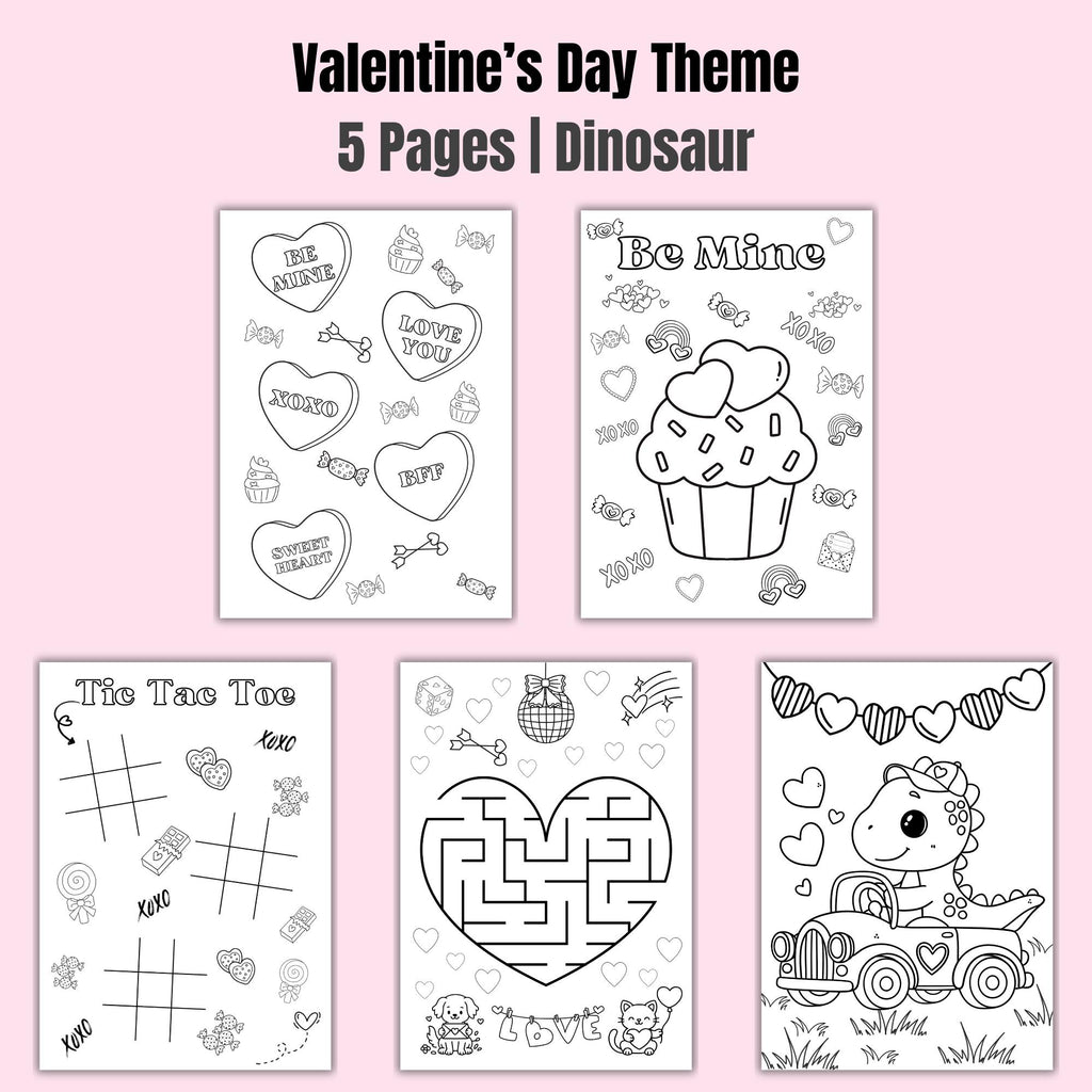 Valentine’s Theme Coloring Activity Sheets | Party Favors
