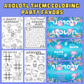 Axolotl Theme Coloring Sticker Sheets | Party Favors