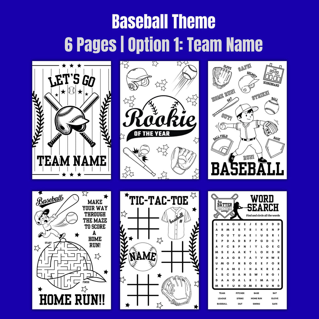 Baseball Theme Coloring Sticker Sheets | Party Favors