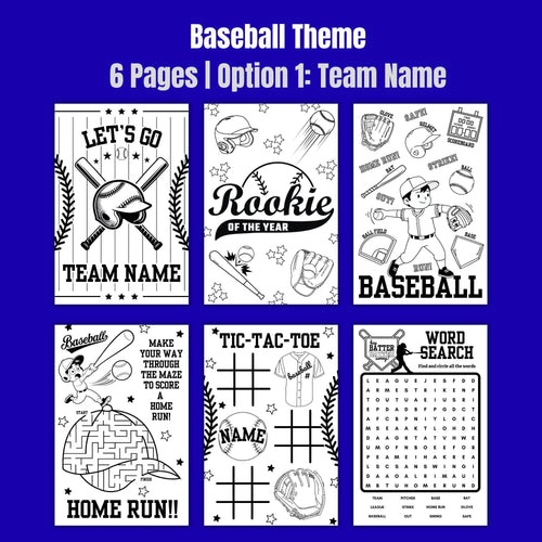 Baseball Theme Coloring Sticker Sheets | Party Favors