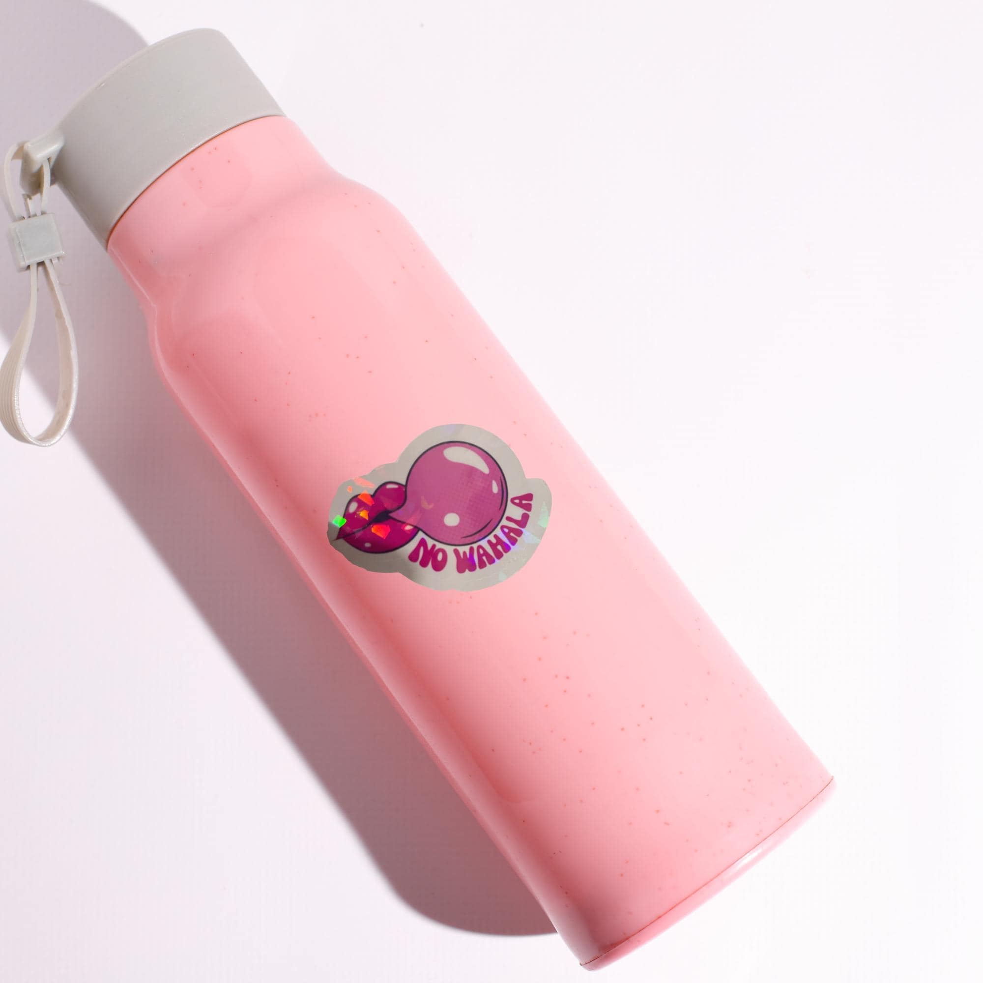 No Wahala Sticker | Pink Bubble Gum Lips Sticker | Afro Vibes Sticker | Holographic Glossy Sticker | Cute Aesthetic Decal