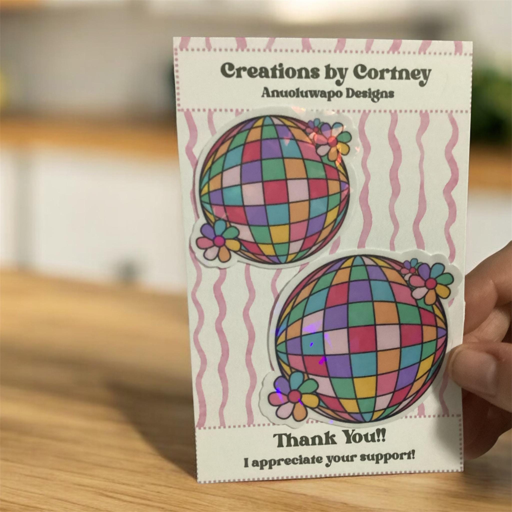 Holographic Disco Ball Glossy Sticker | Cute Aesthetic Decal