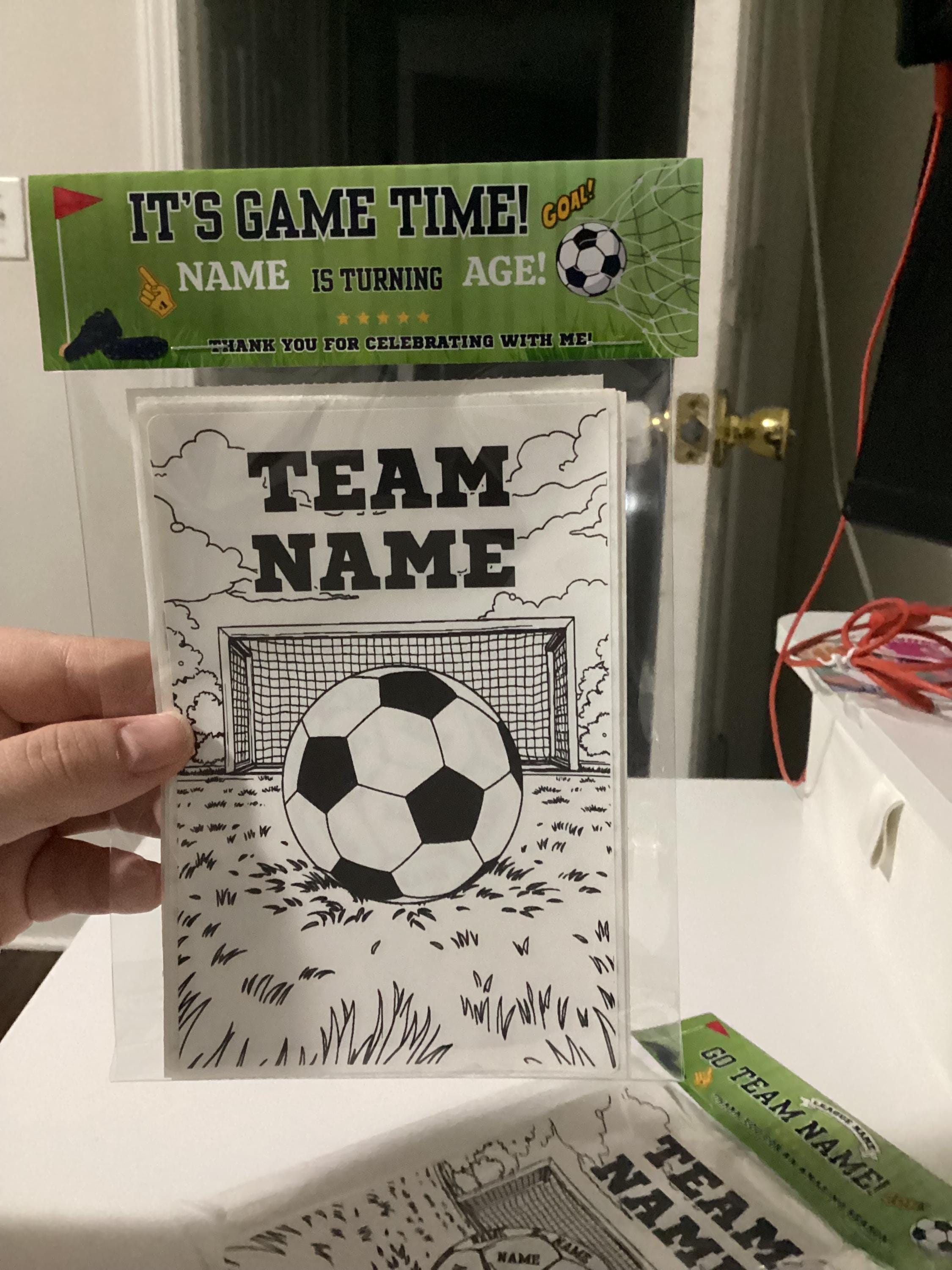 Personalized Soccer Birthday Coloring Sheets | Party Favors