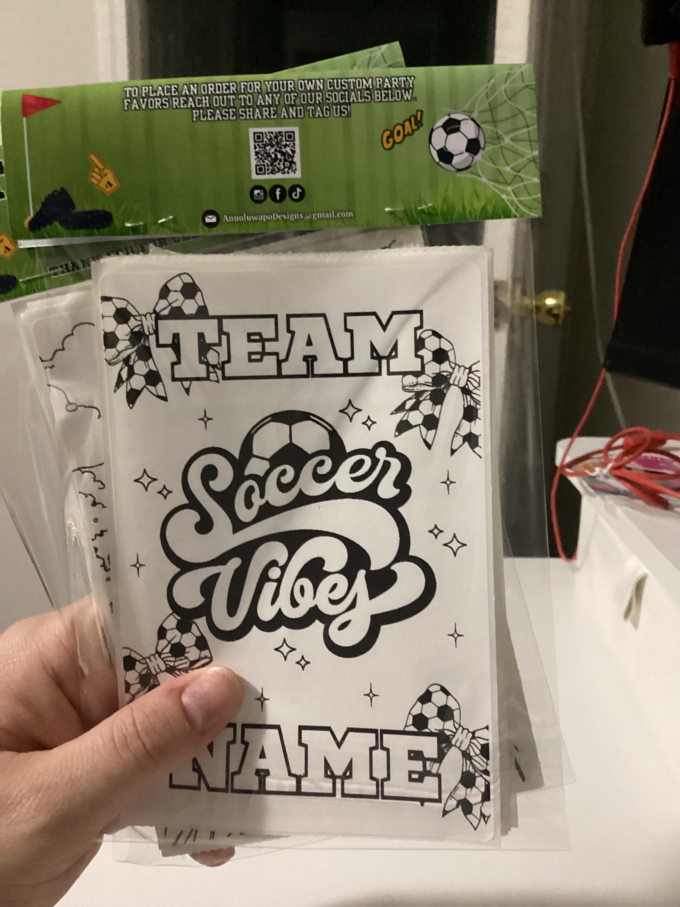Personalized Soccer Birthday Coloring Sheets | Party Favors