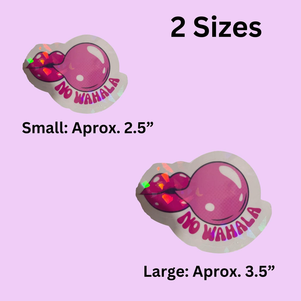 No Wahala Sticker | Pink Bubble Gum Lips Sticker | Afro Vibes Sticker | Holographic Glossy Sticker | Cute Aesthetic Decal
